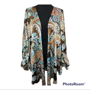 Umgee brown and blue paisley kimono